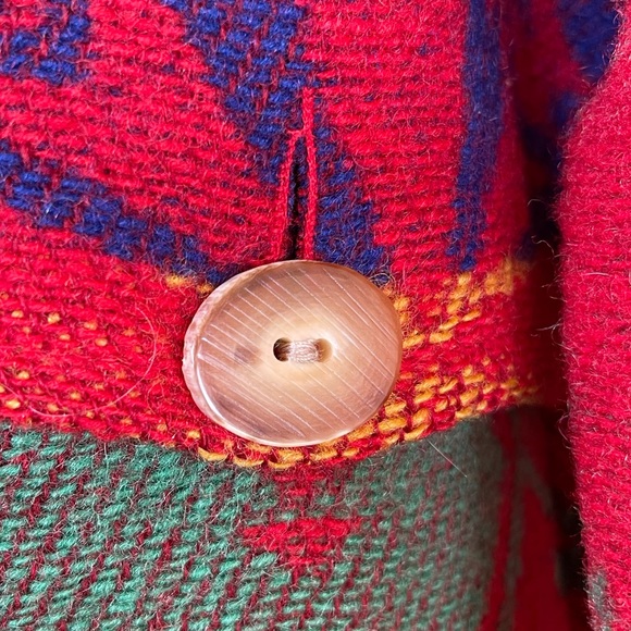 RALPH LAUREN COUNTRY Vtg 80s Colorful Wool Indian Blanket Coat Womans M USA RARE - Picture 11 of 16